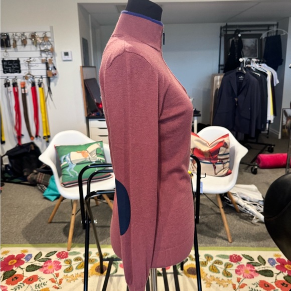 Women's Mauve and Violet Turtleneck 1/4 Zip Sweater - Picture 4 of 7